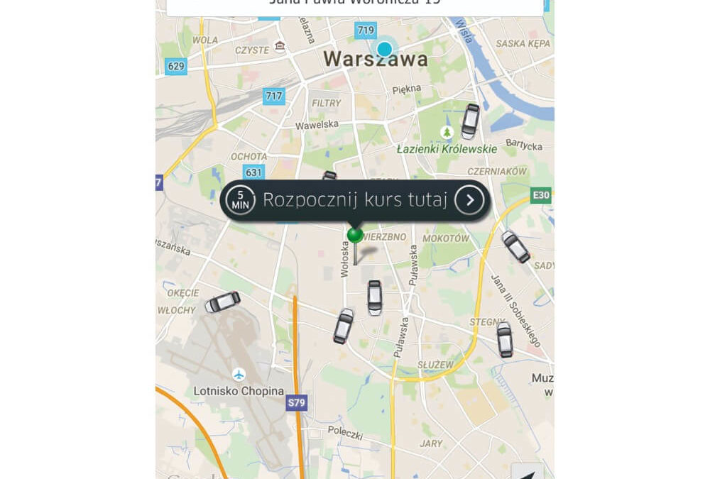 aplikacja mobilna Uber